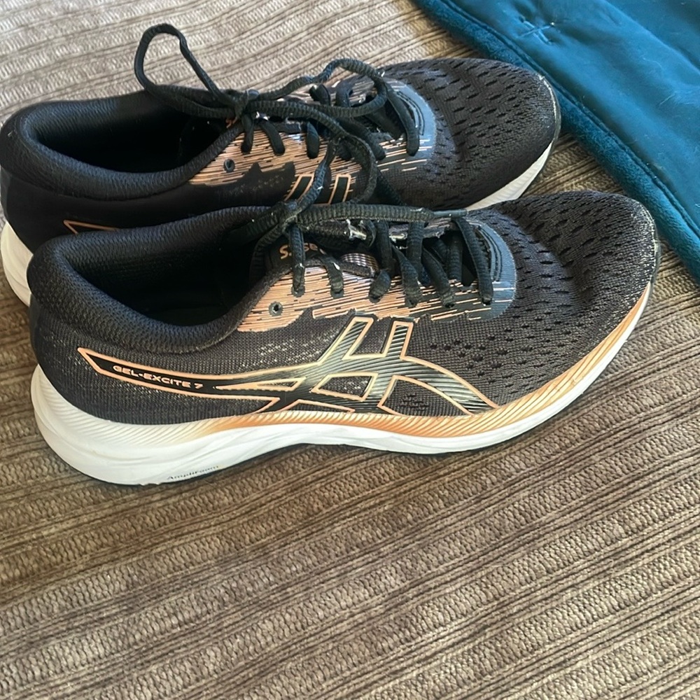 ASICS Black and White Running Shoes